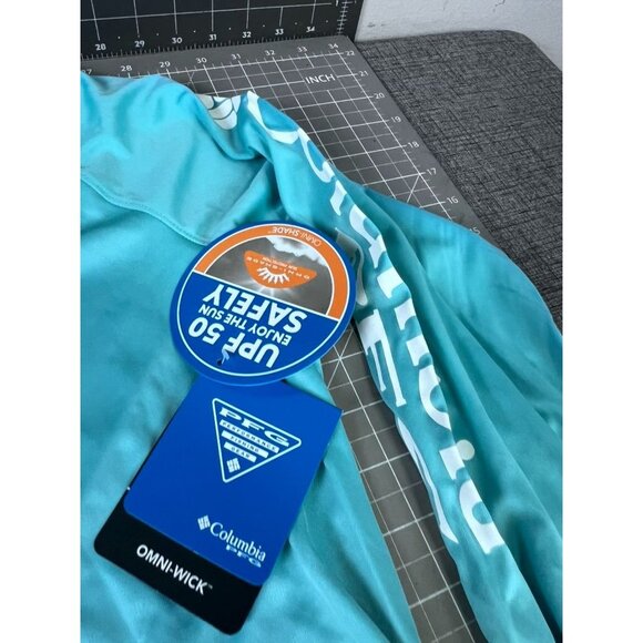 Columbia Womens Tidal Tee Hoodie XL Clear Blue Omni-Wick UPF 50 Sun Protection L - Picture 3 of 8